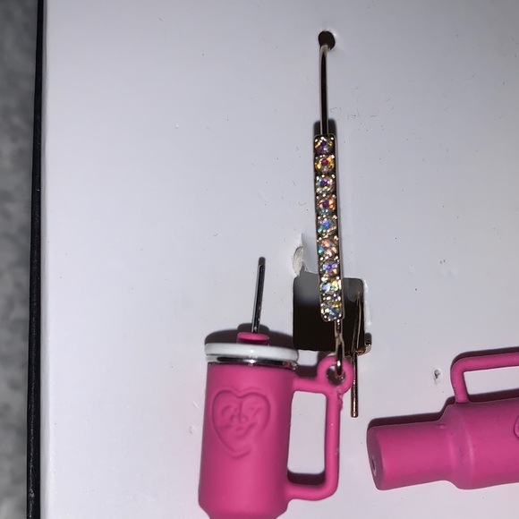 Betsey Johnson Fuchsia Water Bottle Earrings - Picture 4 of 7